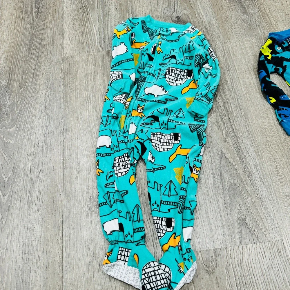 Carters Just One You 18M Baby Boy Footed Pajamas‎ Bundle 3pk Dinosaur Crocodile